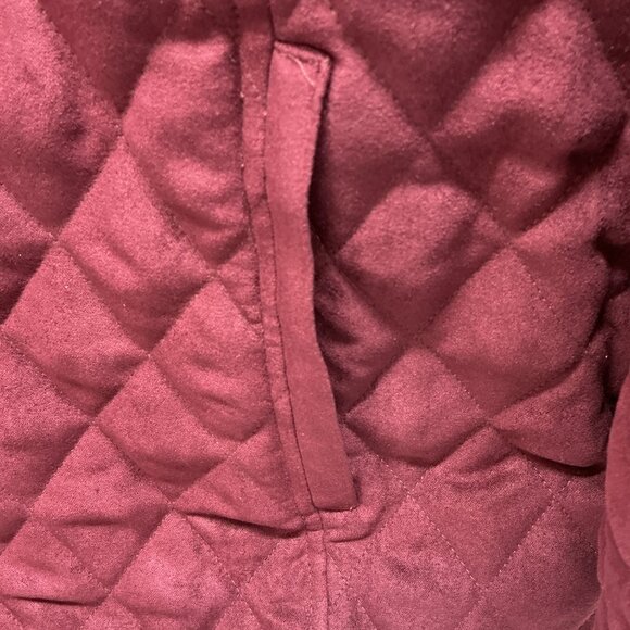 2X Faux Suede Quilted Barn Jacket with Lining-Spiced Wine Isaac Mizrahi Live! - Picture 5 of 13